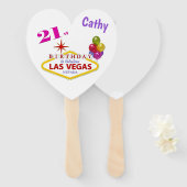 Gepersonaliseerde 21st Las Vegas Birthday set van  Handwaaier (Voorkant en achterkant)