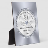 Gepersonaliseerde 21ste Jubileum cadeaus voor haar Fotoplaat (Zijkant)