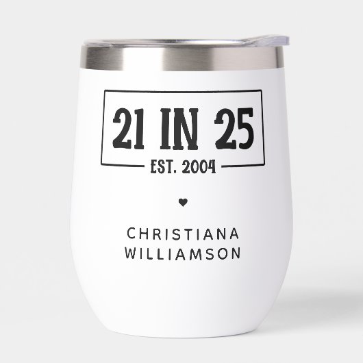 Gepersonaliseerde 21ste verjaardag 21 IN 25 EST 20 (Links)