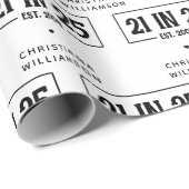 Gepersonaliseerde 21ste verjaardag 21 IN 25 EST 20 Cadeaupapier (Rol Hoek)