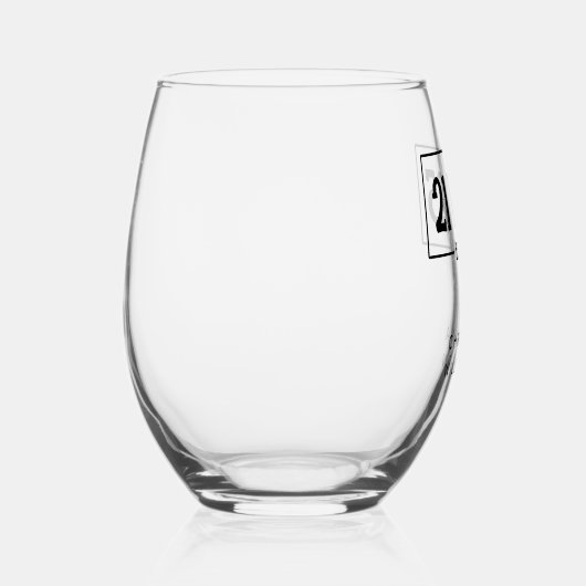 Gepersonaliseerde 21ste verjaardag 21 IN 25 EST 20 Wijnglas Zonder Voet (Rechts)
