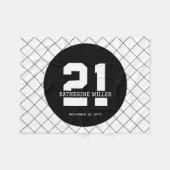 Gepersonaliseerde 21ste verjaardag Modern en Elega Fleece Deken (Voorkant (Horizontaal))