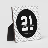 Gepersonaliseerde 21ste verjaardag Modern en Elega Fotoplaat (Voorkant)