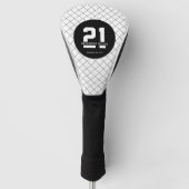 Gepersonaliseerde 21ste verjaardag Modern en Elega Golfheadcover (Voorkant)