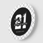 Gepersonaliseerde 21ste verjaardag Modern en Elega Grote Klok (Hoek)