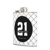 Gepersonaliseerde 21ste verjaardag Modern en Elega Heupfles (Links)