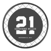 Gepersonaliseerde 21ste verjaardag Modern en Elega Hockey Puck (Voorkant)