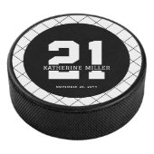 Gepersonaliseerde 21ste verjaardag Modern en Elega Hockey Puck (3/4)
