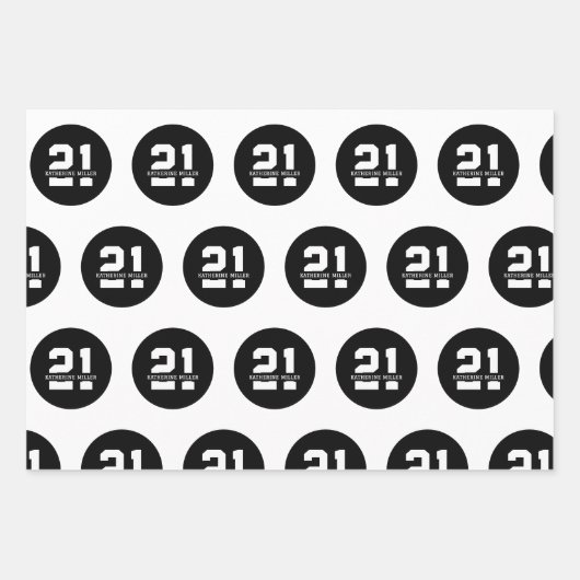 Gepersonaliseerde 21ste verjaardag Modern en Elega Inpakpapier Vel (Voorkant 3)