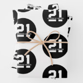 Gepersonaliseerde 21ste verjaardag Modern en Elega Inpakpapier Vel (In situ)