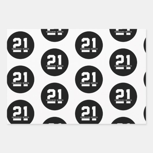 Gepersonaliseerde 21ste verjaardag Modern en Elega Inpakpapier Vel (Voorkant)