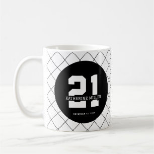 Gepersonaliseerde 21ste verjaardag Modern en Elega Koffiemok
