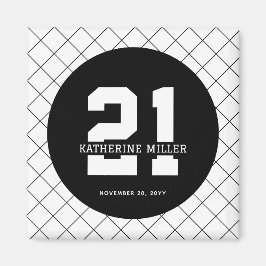 Gepersonaliseerde 21ste verjaardag Modern en Elega Magneet