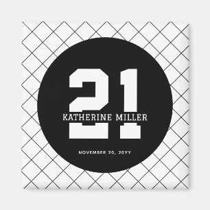 Gepersonaliseerde 21ste verjaardag Modern en Elega Magneet