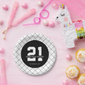 Gepersonaliseerde 21ste verjaardag Modern en Elega Papieren Bordje (Feest)