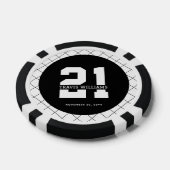 Gepersonaliseerde 21ste verjaardag Modern en Elega Poker Chips (Enkel)