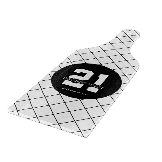 Gepersonaliseerde 21ste verjaardag Modern en Elega Snijplank (Hoek)