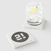 Gepersonaliseerde 21ste verjaardag Modern en Elega Stenen Onderzetter (Zijkant)