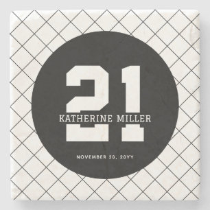 Gepersonaliseerde 21ste verjaardag Modern en Elega Stenen Onderzetter
