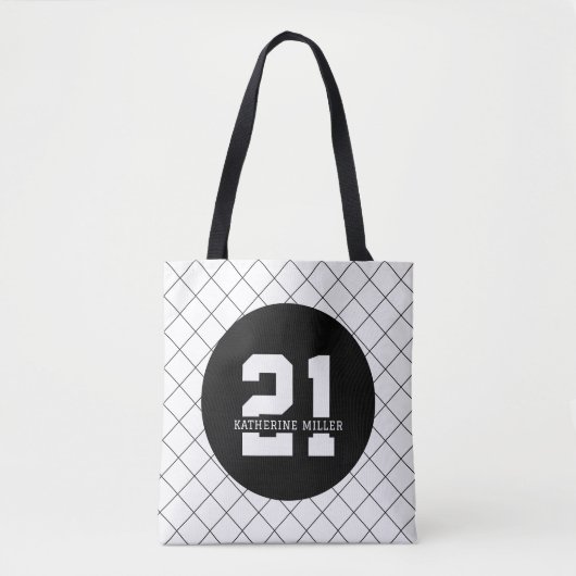 Gepersonaliseerde 21ste verjaardag Modern en Elega Tote Bag (Voorkant)