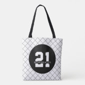 Gepersonaliseerde 21ste verjaardag Modern en Elega Tote Bag (Achterkant)