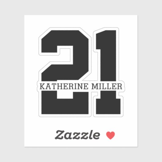 Gepersonaliseerde 21ste verjaardag Modern Sticker (Vel)