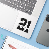 Gepersonaliseerde 21ste verjaardag Modern Sticker (Laptop met iPhone)