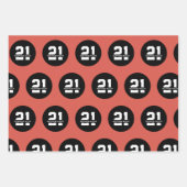 Gepersonaliseerde 21ste verjaardag Moderne Retro Inpakpapier Vel (Voorkant 3)