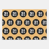 Gepersonaliseerde 21ste verjaardag Moderne Retro Inpakpapier Vel (Voorkant)