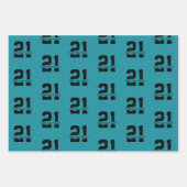 Gepersonaliseerde 21ste verjaardag Moderne Retro Inpakpapier Vel (Voorkant 2)