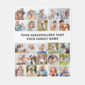 Gepersonaliseerde 25 foto's Collage Modern Family Fleece Deken (Voorkant)