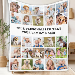Gepersonaliseerde 25 foto's Collage Modern Family Fleece Deken