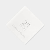 Gepersonaliseerde 25e bruiloft Jubileum Party Zilv Folie Servetten (Rechts)