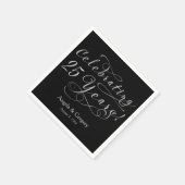 Gepersonaliseerde 25e bruiloft Jubileum Zilver Zwa Servet (Hoek)