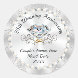 Gepersonaliseerde 25e Jubileum Party Favor Sticker