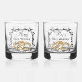 Gepersonaliseerde 25e Jubileum Whiskey Glasses Whisky Glas (Voorkant)