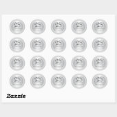 Gepersonaliseerde 25e Silver Foil bruiloft Jubileu Ronde Sticker (Vel)