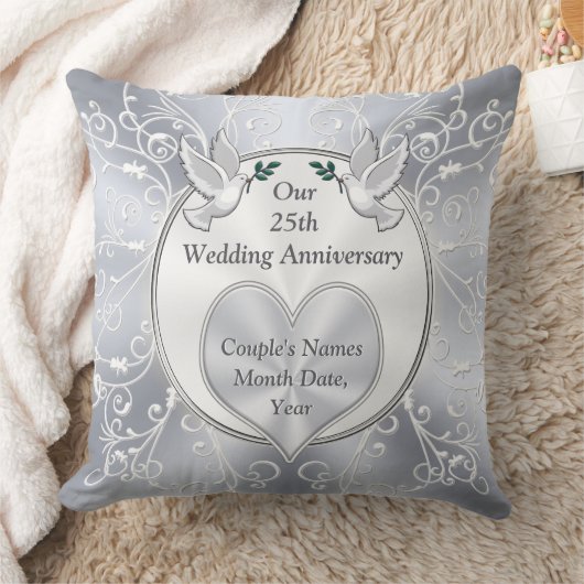 Gepersonaliseerde 25e weddenschap Jubileum cadeaus Kussen (Deken)