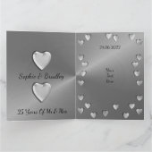 Gepersonaliseerde 25e weddenschap Jubileum Kaart H (Binnen)