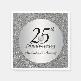 Gepersonaliseerde 25th Silver Wedding Jubileum Har Servet