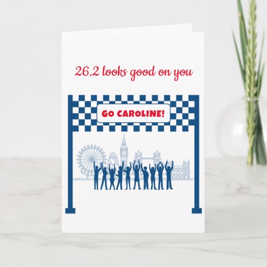 Gepersonaliseerde 26.2 London Skyline Marathon Con Kaart (Voorkant)