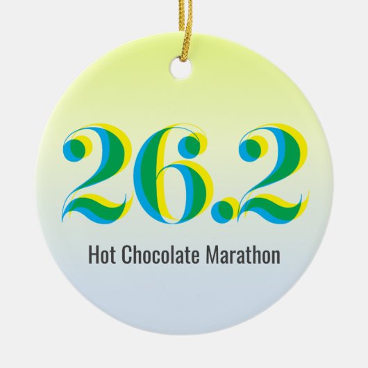 Gepersonaliseerde 26.2 Marathon Hardloopfoto Keramisch Ornament (Voorkant)
