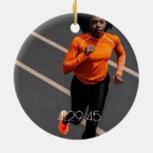 Gepersonaliseerde 26.2 Marathon Hardloopfoto Keramisch Ornament (Achterkant)