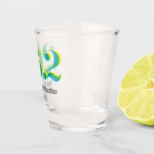 Gepersonaliseerde 26.2 Marathon Hardlopen vet teks Shot Glas (Rechts)