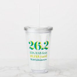 Gepersonaliseerde 26.2 Marathon Loopafstand Groen Acryl Drinkbeker