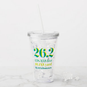 Gepersonaliseerde 26.2 Marathon Loopafstand Groen Acryl Drinkbeker