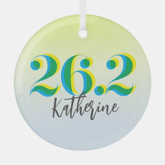 Gepersonaliseerde 26.2 Marathon lopen Glas Ornament (Voorkant)