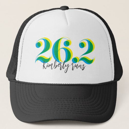 Gepersonaliseerde 26.2 Marathon lopen Trucker Pet (Voorkant)