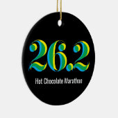 Gepersonaliseerde 26.2 Marathon Running Foto Zwart Keramisch Ornament (Rechts)