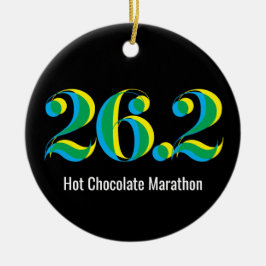 Gepersonaliseerde 26.2 Marathon Running Foto Zwart Keramisch Ornament